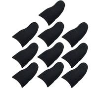 MAJORMENCH Breathable Finger Sleeves Finger Covers 10 Pcs for Mobile Phone Gaming, Elastic Nylon and Silver Fabric Small Lightweight Anti-sweat Thumb Protectors for Screen Touch