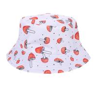 MAJORMENCH Bucket Hat Sun Protection Hat Mushroom Print Stylish for Men Lightweight Cotton Foldable Suitable for Beach Activities and Daily Casual Wear Multi