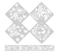 MAJORMENCH Butterfly Stencils 12pcs Large Wall Stencil Reusable Flower for Painting Wall Decor DIY PET for Beginners