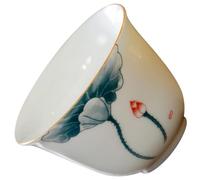 MAJORMENCH Ceramic Tea Cup White Porcelain Tea Cup with No Burr for Tea House and Living Room Use