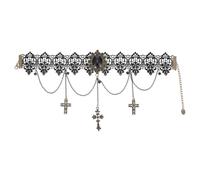 MAJORMENCH Choker Necklace with Artificial Crystal and Zinc Alloy Retro Style for Women Elegant Gothic Lace Collar Suitable for Parties and Daily Wear