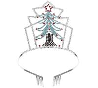 MAJORMENCH Christmas Tree Rhinestone Headband Non-deformable Non-fading Hair Accessory and Adults Party and New Year's Eve Celebration Hairband