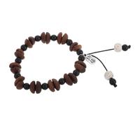 MAJORMENCH Coffee-themed Stretchy Bracelet Natural Handmade Coffee Bean Bracelet Minimalist Stylish Brown Coffee Bean Elastic Rope Elastic Versatile Fit Daily Wear