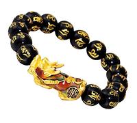 MAJORMENCH Color Changing Feng Shui Bracelet for Men - 6-Character Agate Bead Luck Charm Amulet - Adjustable Protection Jewelry for Boyfriend