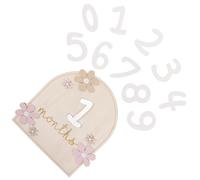 MAJORMENCH Creation Wooden Crafted Keepsake Natural Exquisitely Wood Sign Birth Announcement Set with Monthly Photo Marker Baby for Newborns for Birthday and Welcome