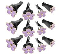 MAJORMENCH Daisy Flower Elegant Fivepetal Flower Design Purple 12pcs Air Vent Clips Metal Car Scent Clip and Odor Neutralizing for Interior Decoration for Women’s Car Interior Decoration