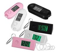 MAJORMENCH Digital Keychain Watches 6 Pcs Portable Abs Plastic Pocket Watch