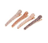 MAJORMENCH Duckbill Clip Alloy Material for Women 4 Pcs Hair Accessories with Full Covered Rhinestone and Pearl Decoration, Stylish Hair Styling Clips for Day and Night Use