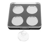 MAJORMENCH Empty Eyeshadow Palette Refillable Makeup Palette with 4 round 36.5mm Magnetic Metal Pans, Black Plastic Compact Case for Purse and Professional Looks