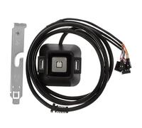 MAJORMENCH External PC Power Button Desktop Computer Case Switch Dual USB Audio Ports Easy Off for Home Office Use Atx Motherboard Replacement Control