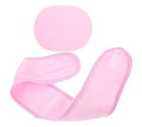 MAJORMENCH Face Wash Hair Headband and Pink Facial Cleansing Sponge Set, Soft Elastic Makeup Hair Wrap Suitable for Skincare and Shower Use, Women’s Spa Headband for Daily Face Washing