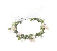 MAJORMENCH Floral Bride Crown Headband Elegant Flocking Bride Wreath with Eucalyptus and Breath Design for Wedding Hair Accessories for Bridal Parties and Special Occasions