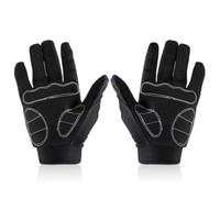 MAJORMENCH Full Finger Cycling Gloves with Wrist Closure and Thickened Silicon Palm, Sturdy Polyester and Silicone Material, Skeleton Pattern Design for Sports Lovers, for Mountain Bike