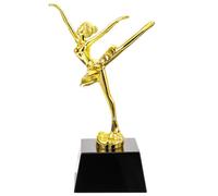 MAJORMENCH Golden Base Surface Trophy Plastic Smooth and Dance No Burr Featuring Delicate Ballet Dancer Statue, for Party Competitions and Recess Games