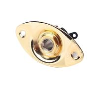 MAJORMENCH Golden Electric Guitar Input Jack Socket, Oval Shape with Copper and Iron Material, Easy to Install and Sturdy Design, Includes 2 Mounting Screws for Electric Guitar and Bass