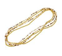 MAJORMENCH Handmade Glass Bead Waist Chain Jewelry for Women Bikini Belly Chain Decoration Coffee Color Set for Beach Party Travel and Dance Accessories