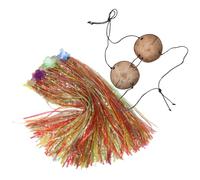 MAJORMENCH Hawaiian Dance Skirt Set Coconut Shell Tropical Grass Skirt for Luau Party Women Beach Party Outfit