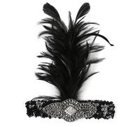 MAJORMENCH Headband to Women Vintage 1920s Crystal Elegant or Polyester Plume Hairband, One Size Fits, Comfortable Wear Accessories Cosplay Party or Prom