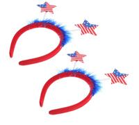 MAJORMENCH Headbands Costume Accessories Independence Day 2pcs Red Cloth Crown Hair Accessories for Festival and Party Celebration for Adults