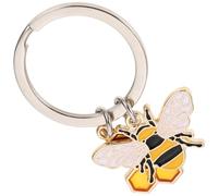 MAJORMENCH Honeycomb Bee Keychain Pendant Cute Cartoon Bee Metal Keyring Bag and Backpack Decoration Lightweight Key Ring Gift for Women