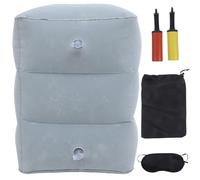 MAJORMENCH Inflatable Travel Foot Rest for Airplane Under Desk at Work, Skin-Friendly PVC Material, Comfortable the Touch, Portable Airplane Travel Essential Random Color