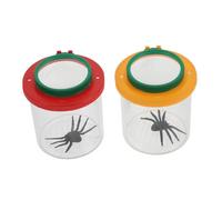 MAJORMENCH Insect Observation Magnifier Box Double Lens for Boys and Girls, 2pcs Red and Yellow Viewer Containers for Outdoor Nature Exploration and Classroom Teaching