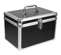 MAJORMENCH Large Makeup Organizer Case Versatile Design with Safety Buckle, Abs and Aluminium Material and Large Capacity Sl lack Travel Makeup Box for Bathroom and Garden Storage