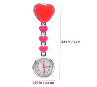 MAJORMENCH Luminous Four Heart Design Nurse Hanging Watch Fashion Pocket Watch for Doctors Medical Staff Hospital Clinic Decoration Rosy