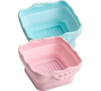 MAJORMENCH Makeup for Easy Brush Silicone Bowls 2pcs Foldable Cleaning Effective with Function for Makeup Brushes Compact and Sturdy Washing Tools for Users