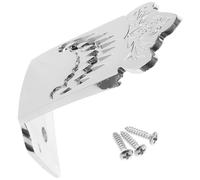 MAJORMENCH Mandolin Metal Tailpiece 8-string Textured Pattern Chrome Mandolin Parts Professional Musical Instrument Accessory for Folk World Instruments