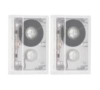 MAJORMENCH Microcassette Tapes 60 Minute 2-Pack, Portable Mini Blank Cassette for Dictation Device and Rock Music, Plastic Audio Cassettes for Speech Recording