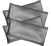MAJORMENCH Microphone Carrying Bags for Dust Protection and Portable Use Black Pu Leather 4pcs with Wear-Resistant and Waterproof Features, Stylish Zippered Mic Pouches
