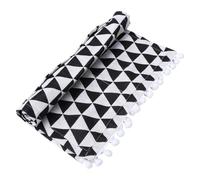 MAJORMENCH Microwave Oven Cover 30x90cm Black Cotton and Linen Triangle Shape Protective Dustproof Cover with Decorative Design for Kitchen and Office Appliances