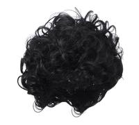 MAJORMENCH Natural Curly Hair Wig with Bangs for Women Short Layered Wavy Synthetic Pixie Wig in Black Adjustable Straps for Secure Fit Voluminous Texture for Daily Wear and Stylish Looks