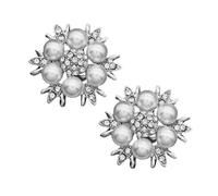 MAJORMENCH Pearl Rhinestone Shoe Clips 1 Pair Detachable round High Heel Shoe Buckle Decor Wedding Bridal for Women DIY