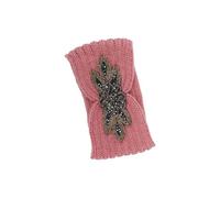 MAJORMENCH Pink Knitted Headband Made of Woolen Yarn with Flower Pattern, Breathable and Minimalist Design, Winter Warm Hair Hoop as Face Washing Assistant