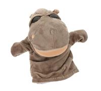 MAJORMENCH Plush Hippo Hand Puppet for Soft Animal Finger Puppet with Movable Mouth for Storytelling Role Play Birthday Party Favor Interactive Educational Play Flexible Glove Design for