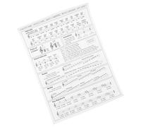 MAJORMENCH Portable Harp Chord Chart White Colour for Beginner with Coated Paper Material Not Easy to Tear , for Quick Reference and Practice Sessions
