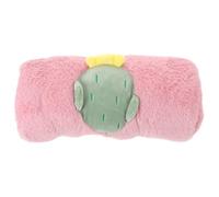 MAJORMENCH Portable Pink Hand Warm Pillow with Cactus Pattern for Outdoor Activities and Winter Use, Featuring Efficient Warmth and Soft Comfort with Stretch Velvet Material
