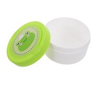 MAJORMENCH Powder Puff and Container Set, Extra Soft Fluffy Short Plush Puff with Travel-friendly Case, Suitable and Body Dusting, Green Frog Design