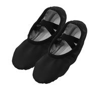 MAJORMENCH PU Leather Ballet Flats for Soft Sole Dance Shoes Flexible Breathable Inner Lining No-tie Design for Ballet Yoga Gymnastics Practice Black