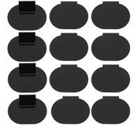 MAJORMENCH PVC Black Chalkboard Label Clips 12pcs Lightweight Erasable Removable Price Tag Holders for Pantry and Retail Merchandising