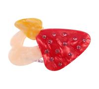 MAJORMENCH Red Acetate Mushroom Claw Hair Clip for Women, Decorative and Securing Ponytails, Unique Fashion Design Hair Accessory Suitable for Everyday Wear and Parties