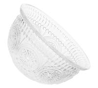 MAJORMENCH Retro Embossed Glass Dessert Serving Bowl Sunflower Design, Multi-Function Decorative Food Bowl for Fruit and Cuisine Food, for Family Gatherings and Parties