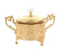 MAJORMENCH Salt Storage Jar Glass and Iron with Lid Large Capacity, Convenient Seasoning Container for Homes and Restaurants