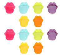 MAJORMENCH Silicone Wine Glass Markers Drink Identifiers Tongue Shaped Wear-resistant 12pcs Creative and Decorative Cup Accessories for Cocktail Parties and Special Party Themes for Cocktail
