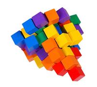 MAJORMENCH Small Wooden Colored Cubes Compact Mini Square Craft Blocks for DIY Art Projects Teacher Supplies Educational Building for Creative Learning