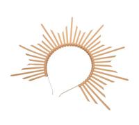 MAJORMENCH Spiked Hair Headband Queen Headband Vintage Plastic Metal Lightweight Comfort Versatile Styling Women Stage Performances Festivals Golden Sunburst Spiked Design