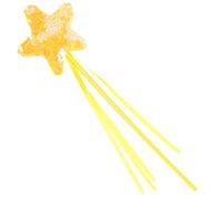MAJORMENCH Star Ribbon Cat Teaser with Shining Star and Fringe Interactive Kitten for Indoor Cats Pet Supply for Active Play and Bonding Yellow
