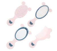 MAJORMENCH Toddler Hair Brush Set with Small Detangling Comb and Cute Handheld Mirror, Plastic Material, Comfortable to Hold and Safe to Use, for Home Use or Travel for Little Girls